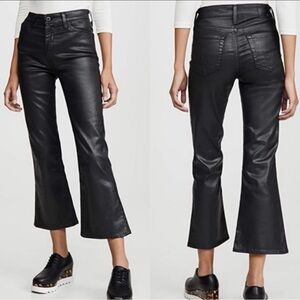 AG Adriano Goldschmied The Quinne Coated High Waist Crop Flare Jeans